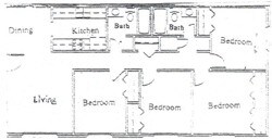 4 Bed 2 Bath 244 floor plan
